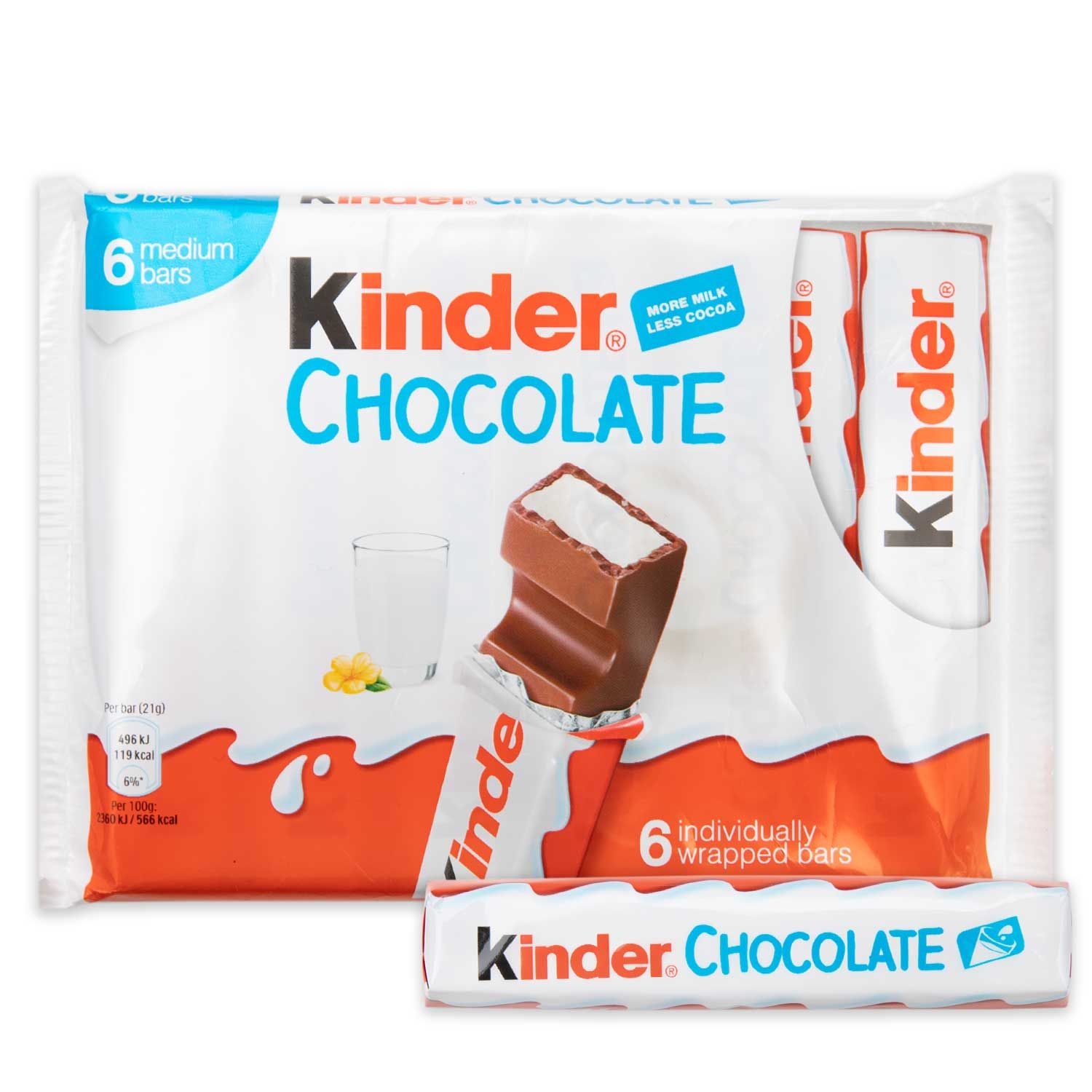 Medium Chocolate Bars (126g) 6x21g Kinder